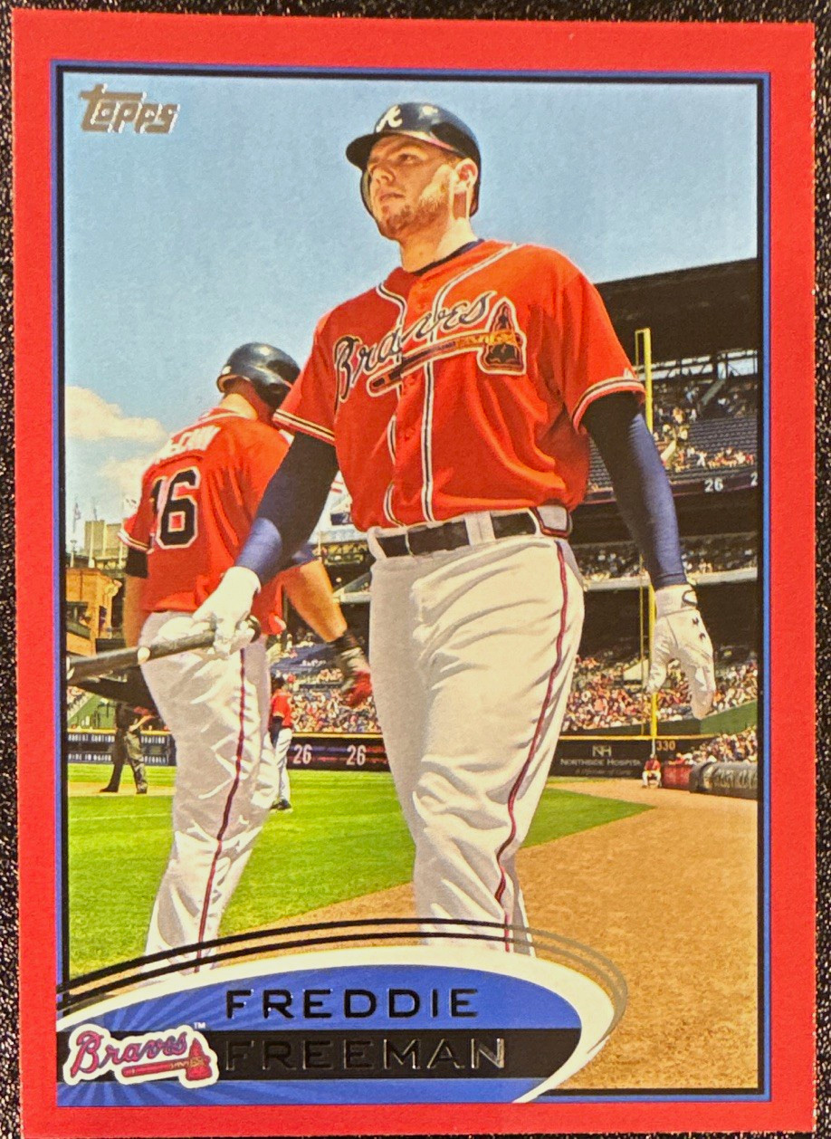 2012 Topps Freddie Freeman Target Red Border Refractor #215 Atlanta Braves