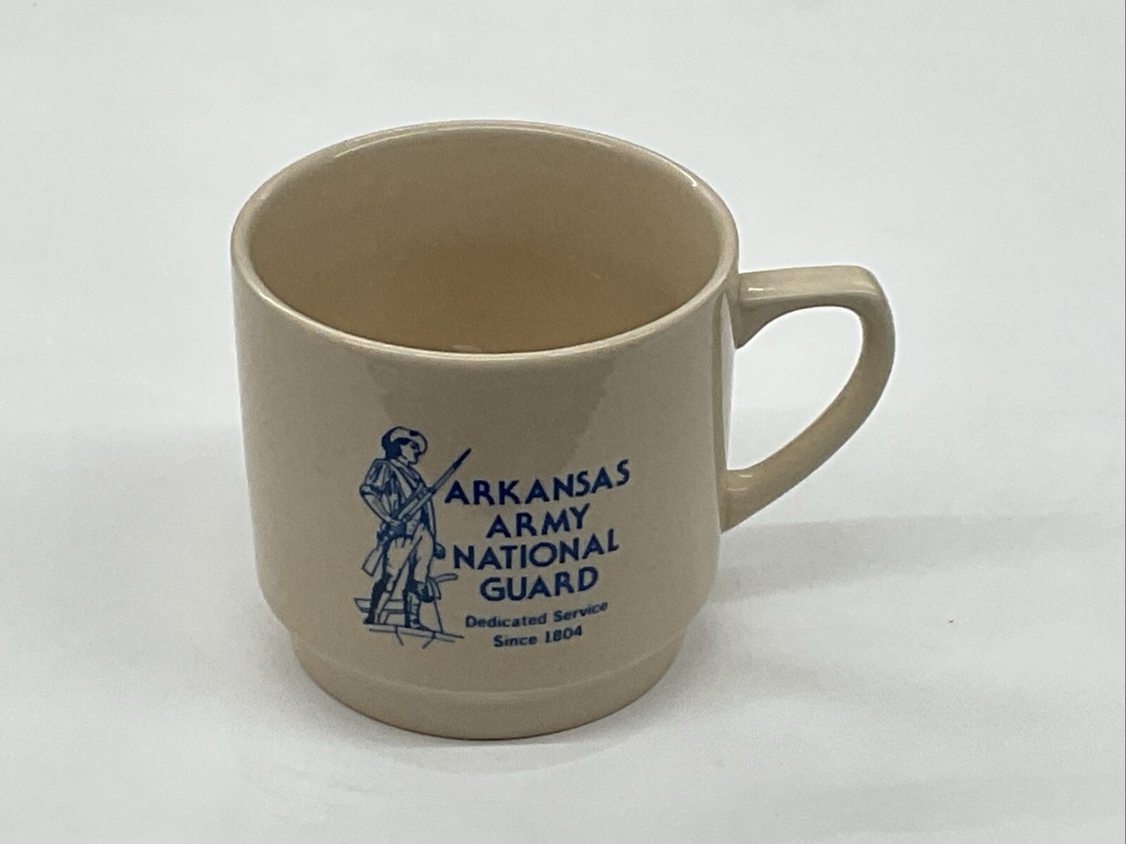Arkansas Army National Guard Beige And Blue 6 Oz Ceramic Coffee Cup C5