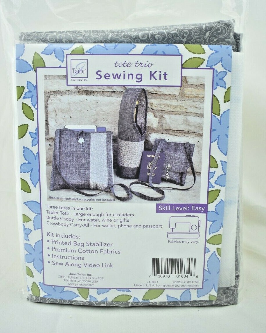 June Tailor Inc: Tote Trio Sewing Kit - Swirl Tonals - Easy Level (New)