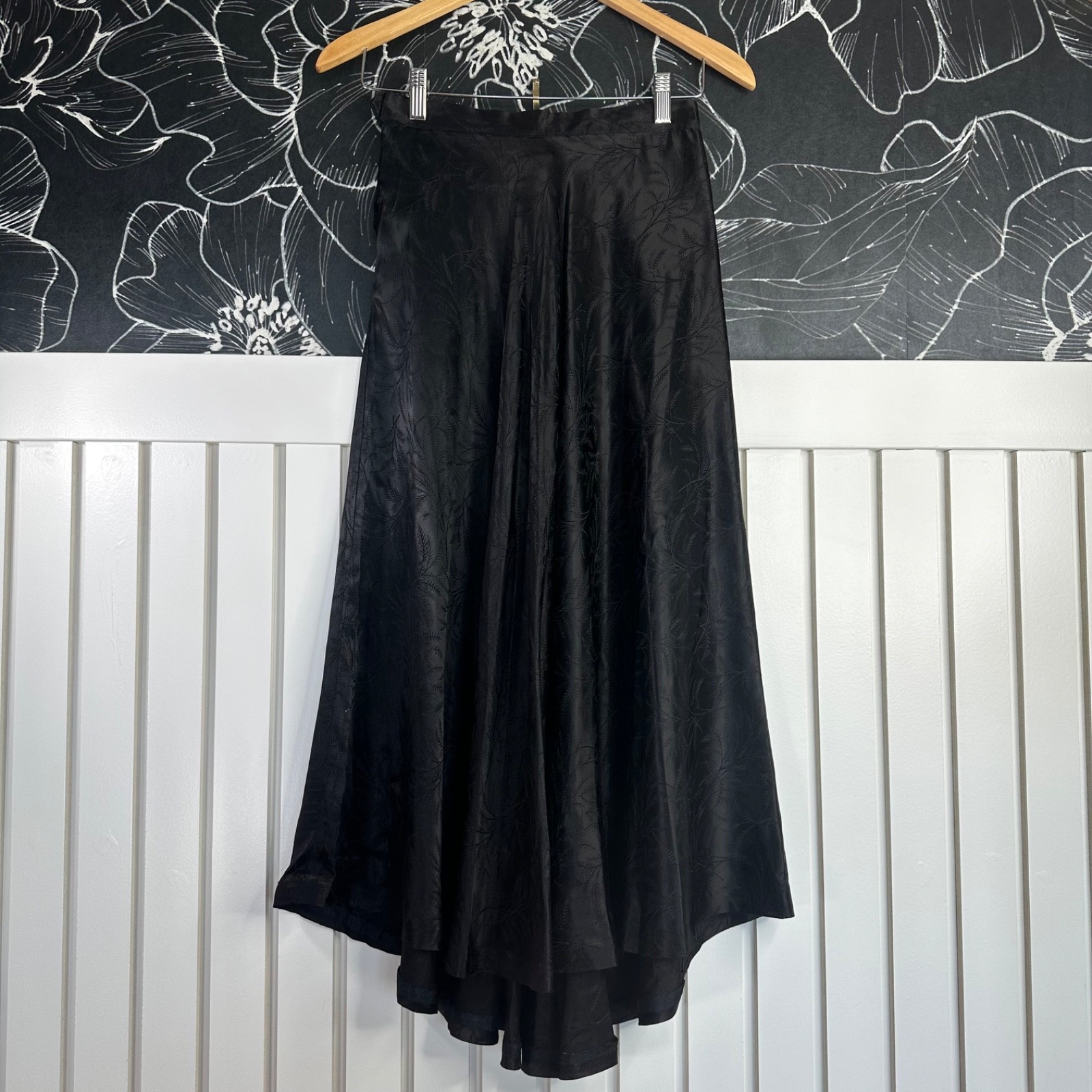 Vintage Contempo Casuals Black Maxi Skirt Small 90s Jacquard Whimsigoth Goth