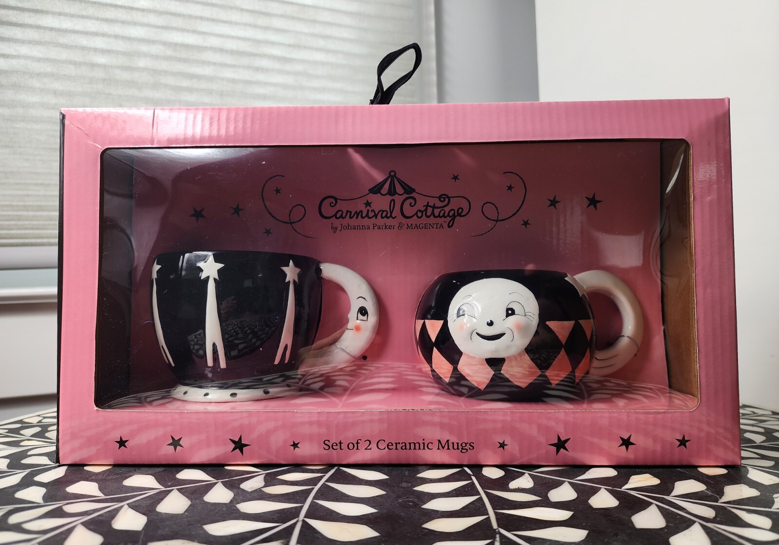 CARNIVAL COTTAGE (SET OF 2 CERAMIC MUGS) BEAUTIFUL & UNIQUE ORIGINAL