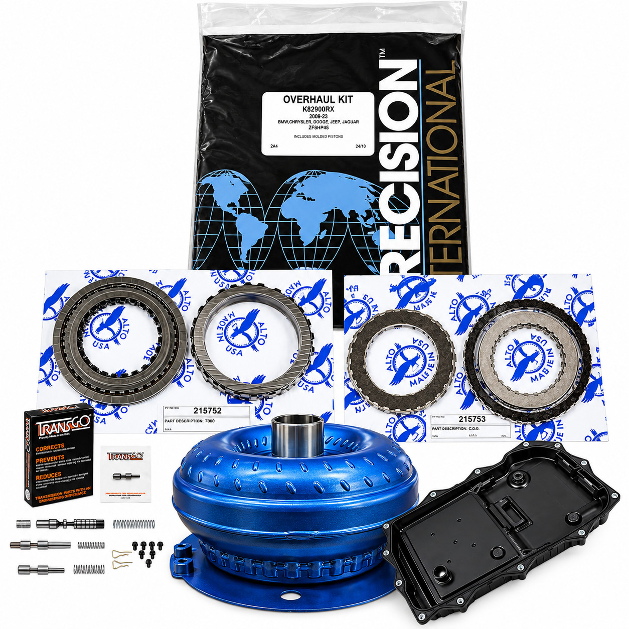 ZF8HP45 845RE 850RE 8HP50 Master Rebuild Kit, TransGo Shift Kit Torque Converter