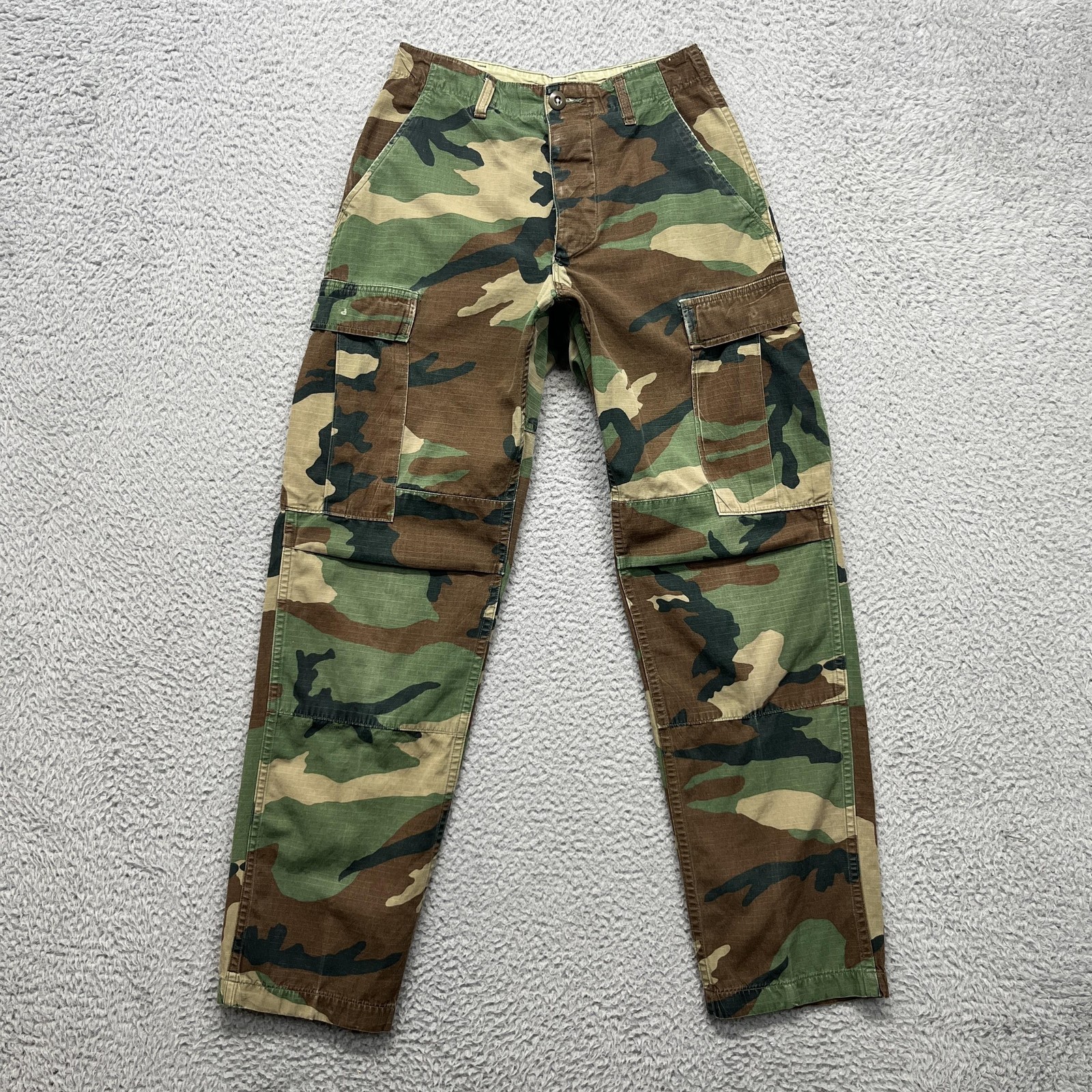 Vintage US Army Hot Weather Combat Pants Mens XS Regular Woodland Camo 80s USA