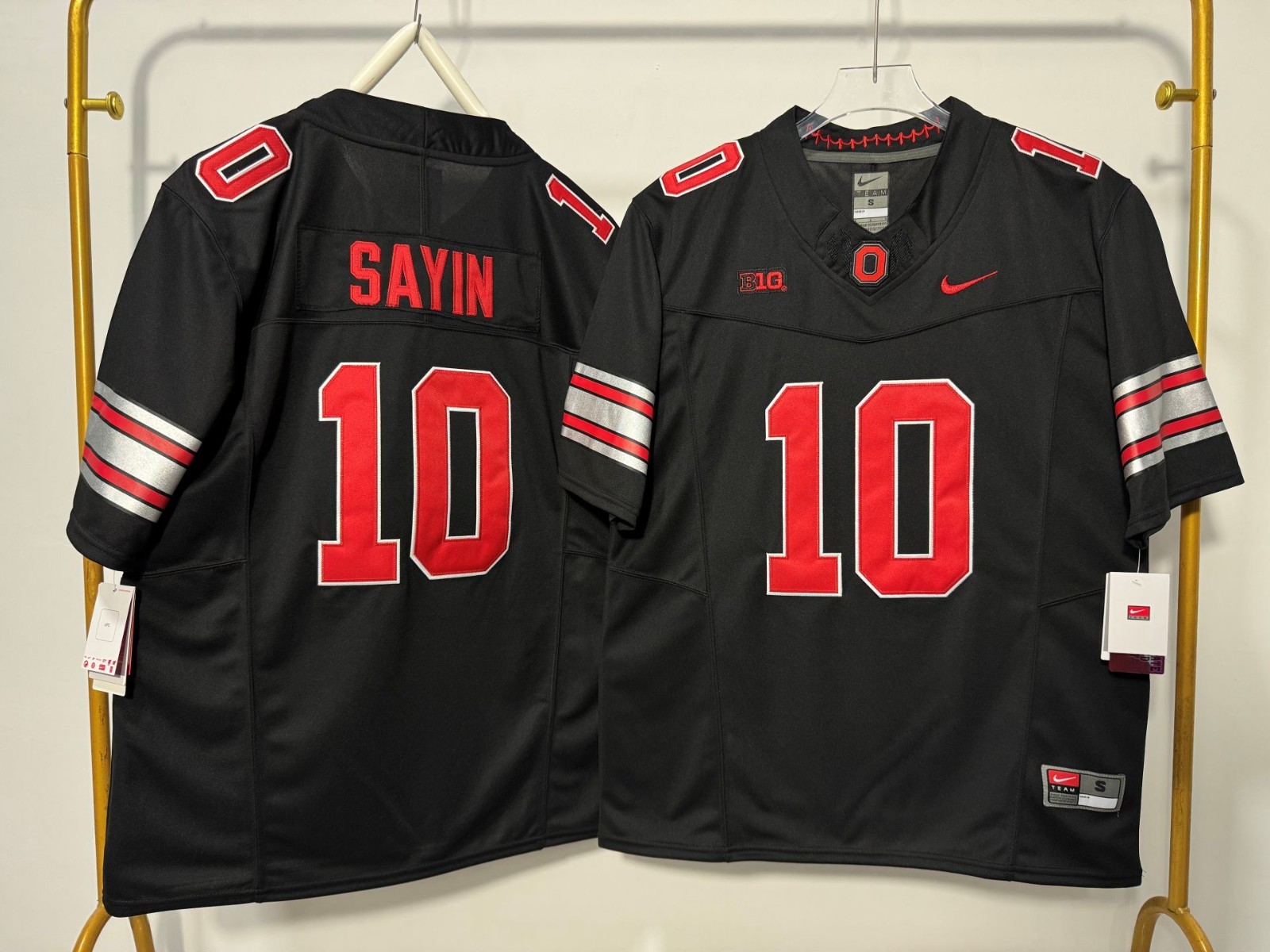 Mens 2026 New Julian Sayin #10 OH-IO #0 Ohio State Buckeyes All Stitched Jersey