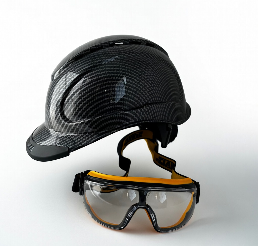 Radians Combo- HYPEMAN Ratchet Vented  Cap Style Hard Hat + DEWALT Safety Goggle
