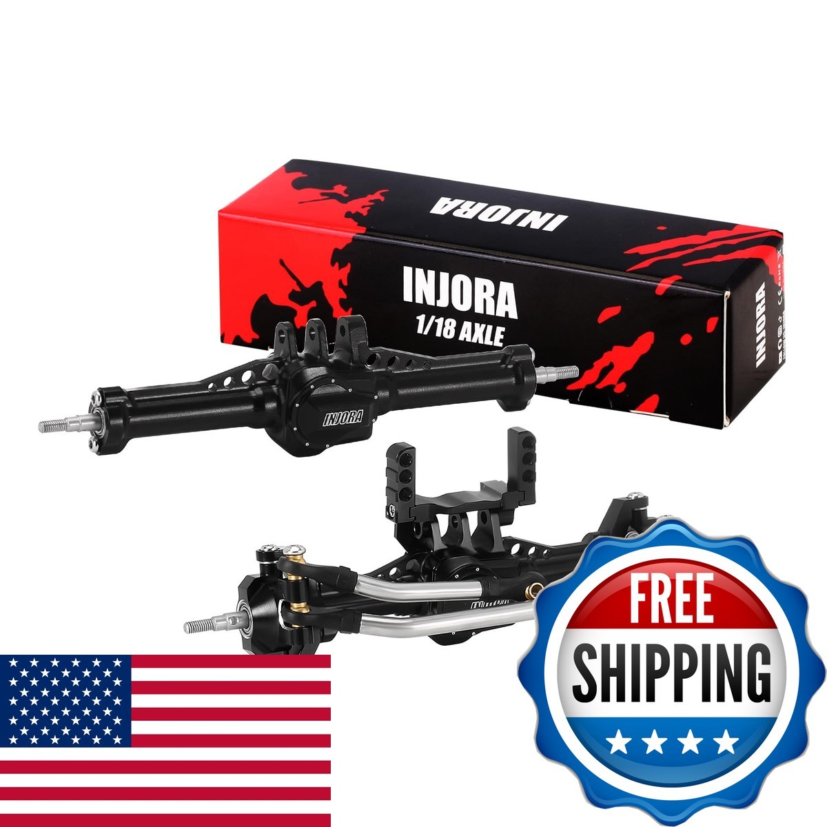 INJORA +4mm Aluminum Axles with Lay Down Servo Mount & Link for TRX4M