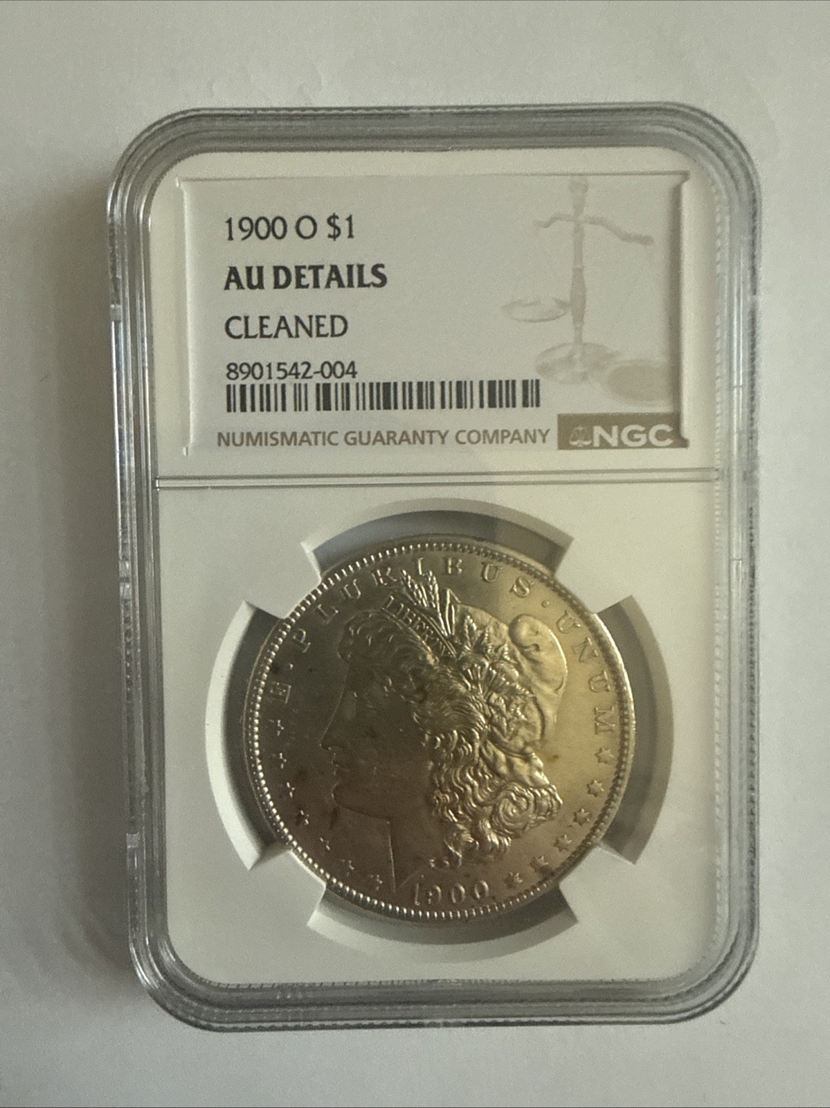 1900-O Morgan Silver Dollar $1 Genuine Cleaned AU Detail 1900-O Morgan Silver Dollar $1 Genuine Cleaned AU Detail