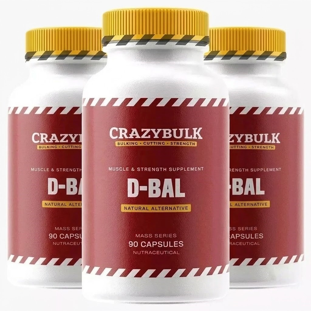3 Pack Best Supplement for Muscle Gains Crazy Bulk D BAL 90 Capsules