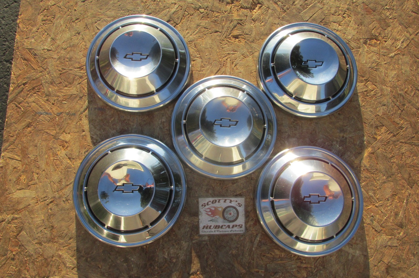 1968, 69, 70 CHEVY YENKO, CAMARO, NOVA, COPO POVERTY DOG DISH HUBCAPS, LOT OF 5