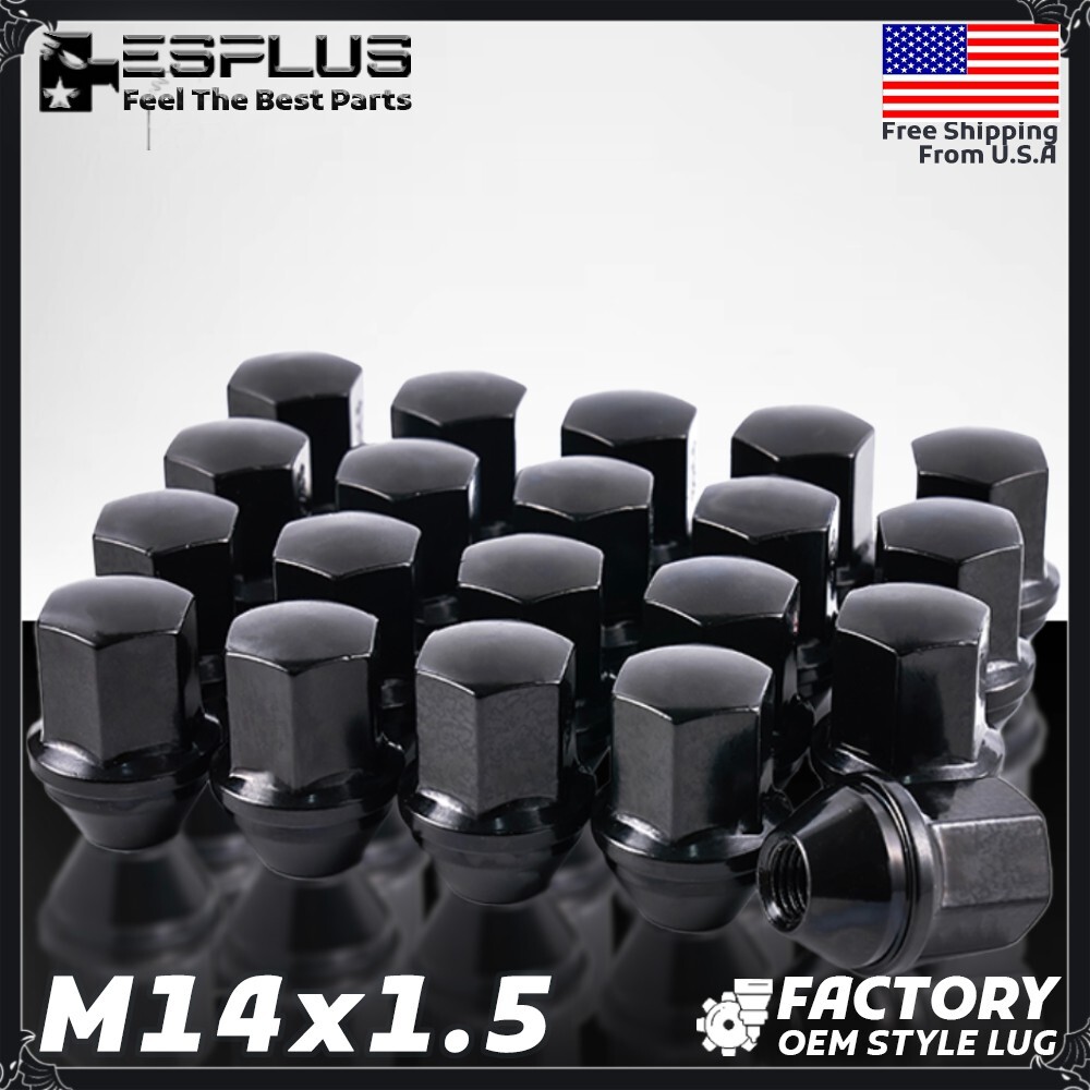 20 Pc Jaguar OEM Lug Nut Black M14x1.5 7/8\