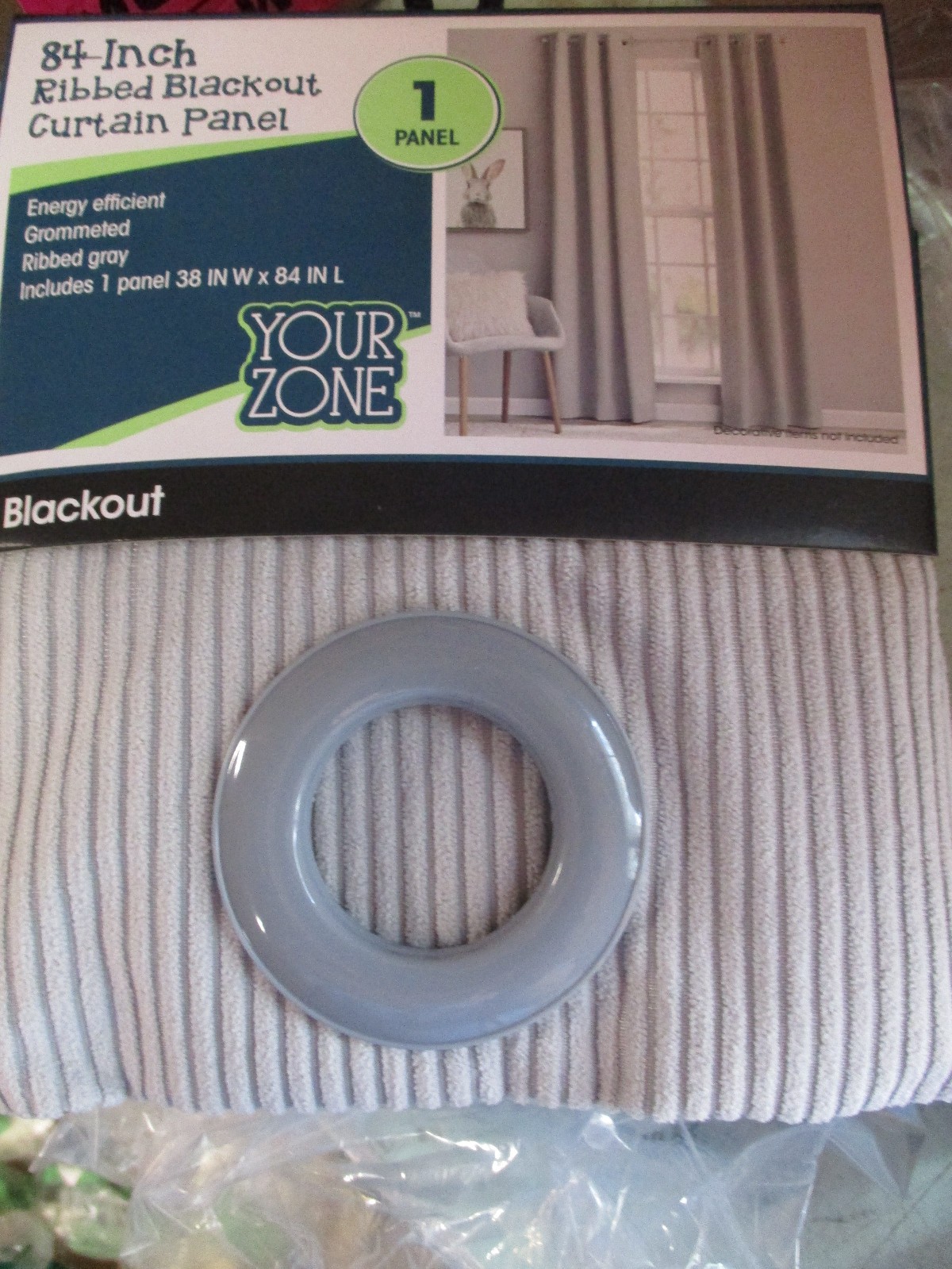 Your Zone Corduroy Blackout Curtain 1 Panel SILVER 38\ Your Zone Corduroy Blackout Curtain 1 Panel SILVER 38\
