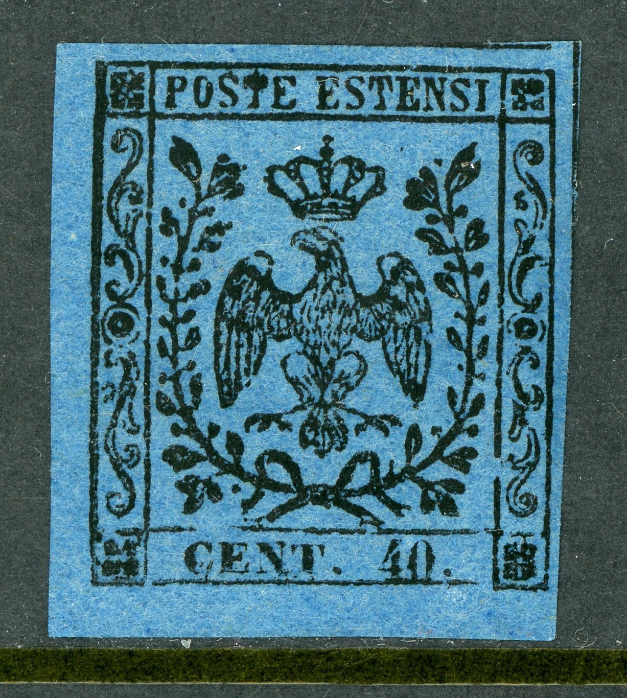 GANDALF - Italy 1852 Modena 40¢ Blue Scott #5 Mint U618