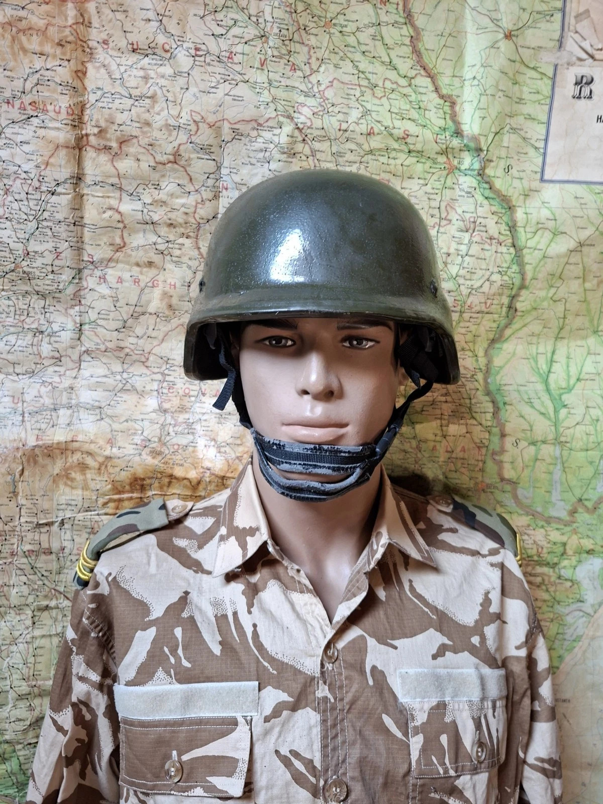 Romanian Helmet Level 2, with Protective Cover Desert Camouflage Romanian Helmet Level 2, with Protective Cover Desert Camouflage