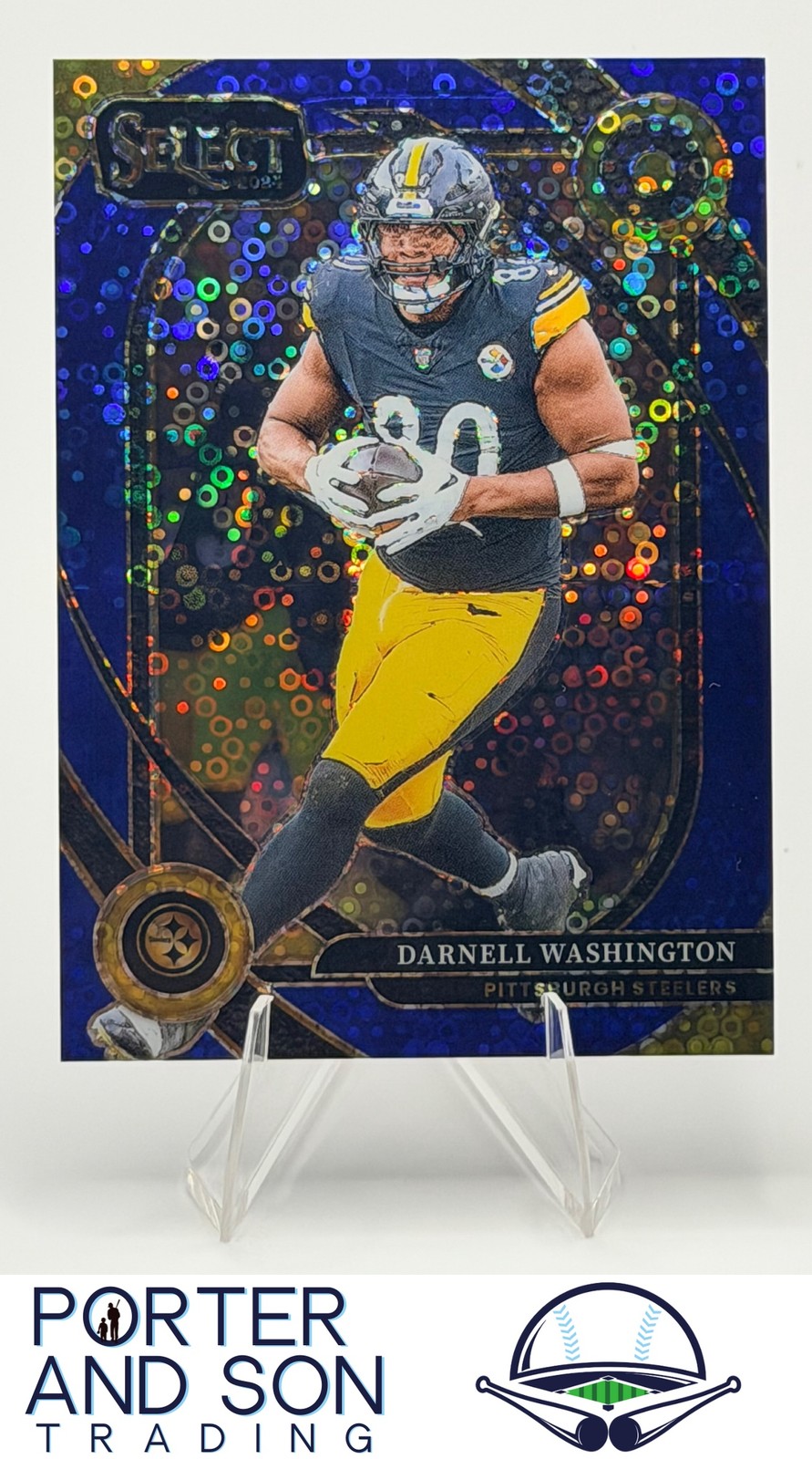 Darnell Washington 2024 Panini Select Blue Disco Prizm /25 #244 Steelers