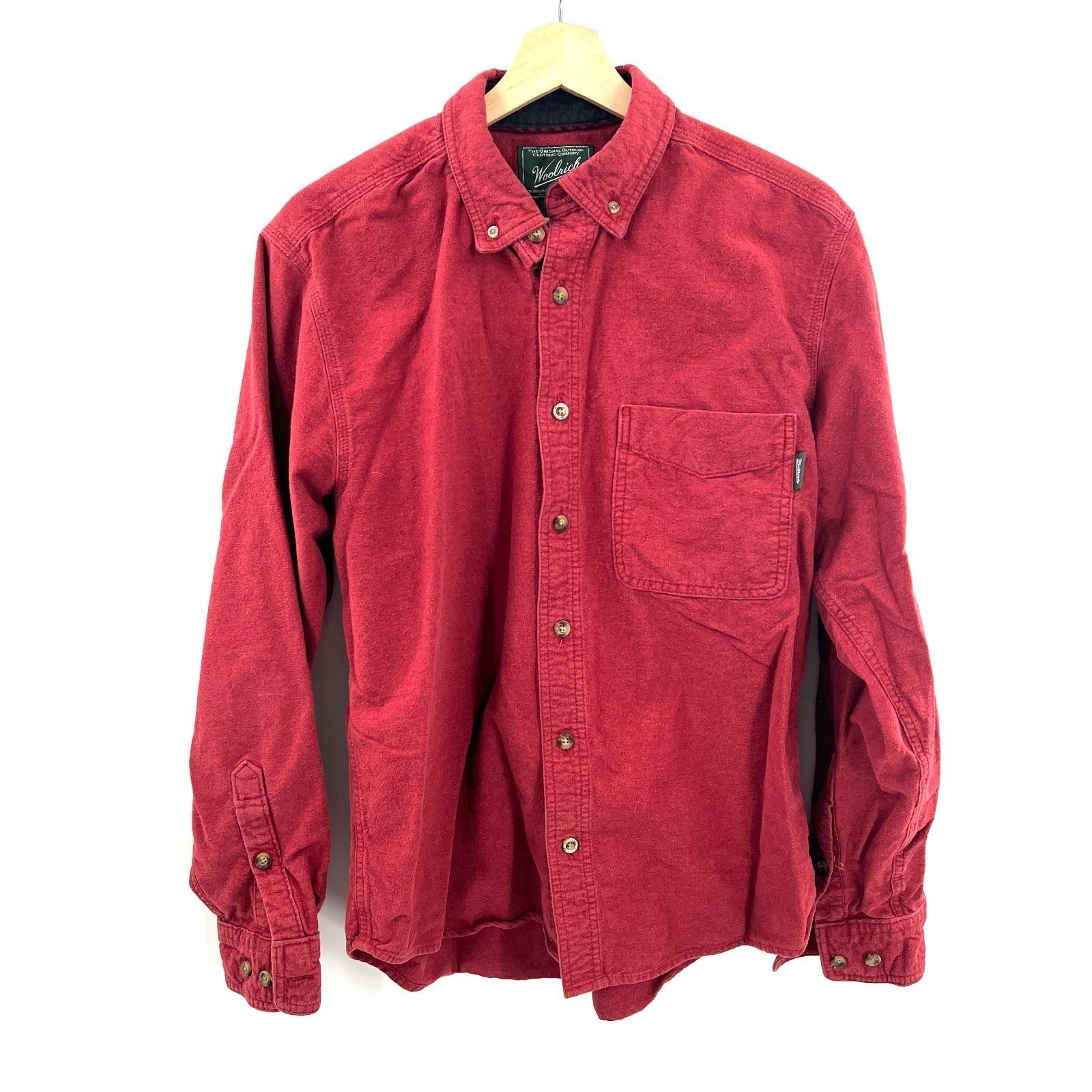 Woolrich chamois cotton shirt heavyweight flannel button down workwear classic M
