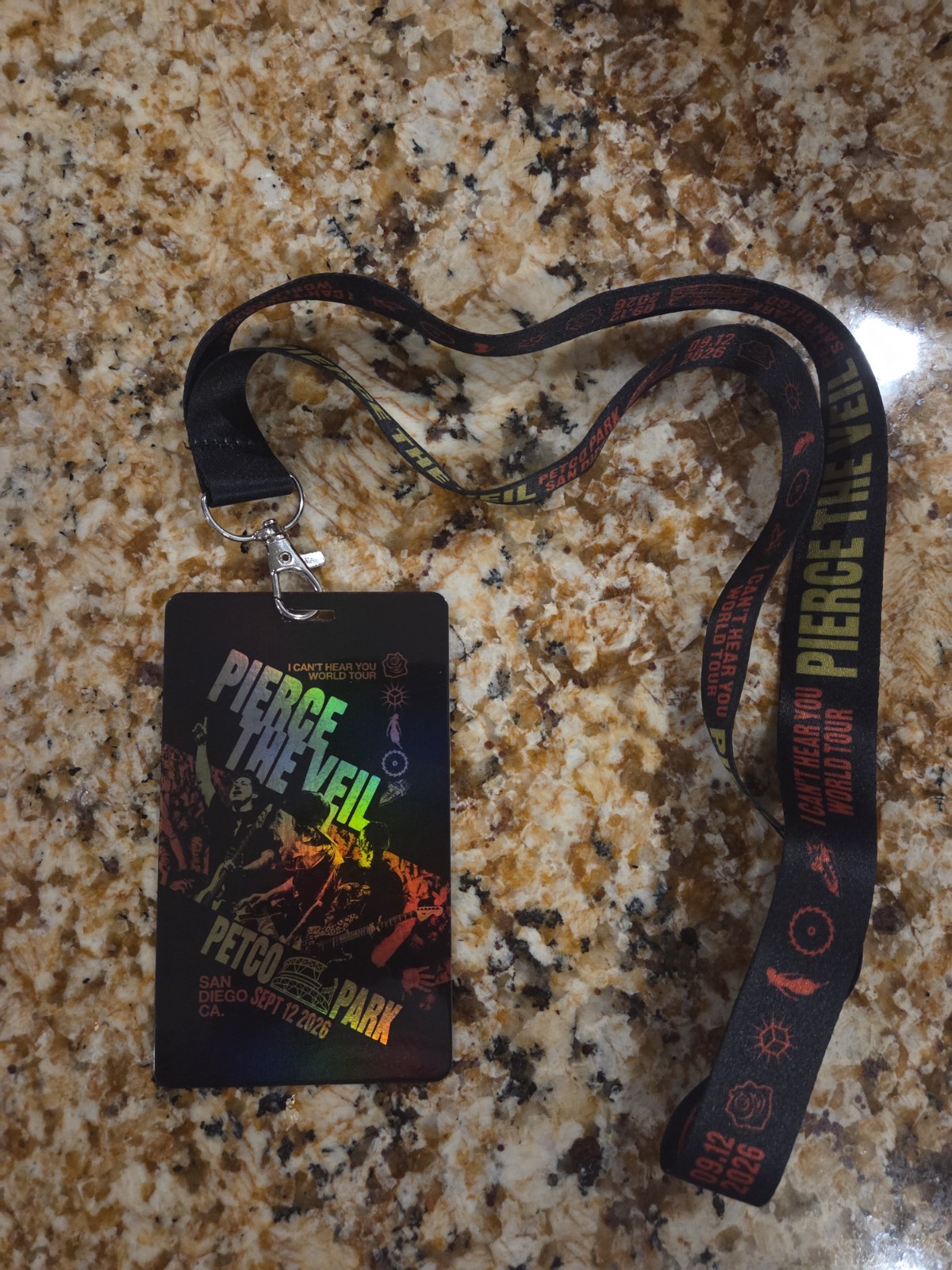 Pierce The Veil VIP Lanyard I Can\'t Hear You World Tour San Diego Petco Park Pierce The Veil VIP Lanyard I Can\'t Hear You World Tour San Diego Petco Park