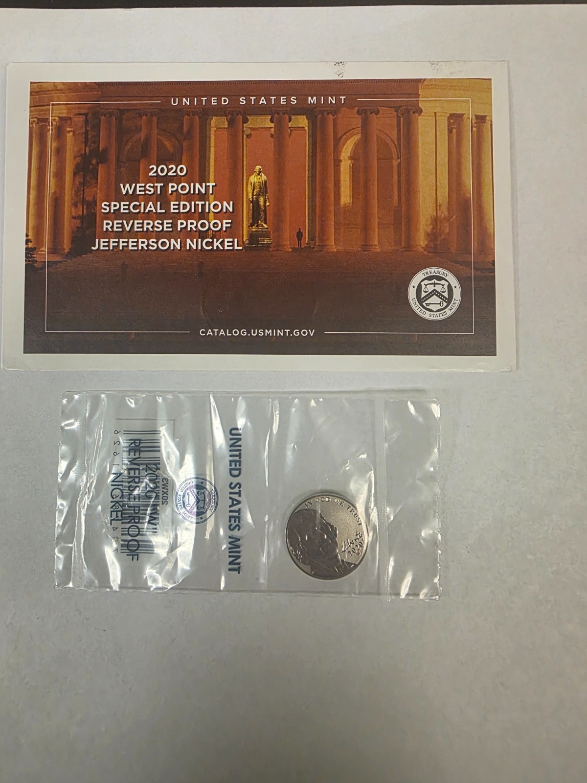 2020-W West Point Special Edition Jefferson Nickel Reverse Proof Coin in OGP