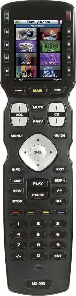 Universal Remote MX-990 Complete Control IR/RF Remote LCD Screen, Black (MX990)