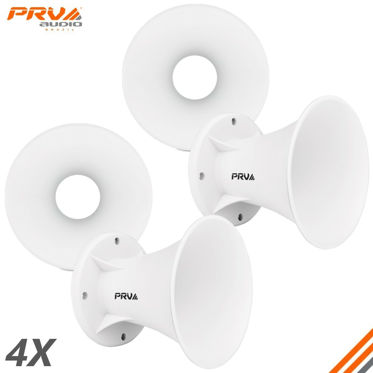 4x PRV Audio WGP14-50PR White 2” Exit Horn Waveguide 4x PRV Audio WGP14-50PR White 2” Exit Horn Waveguide