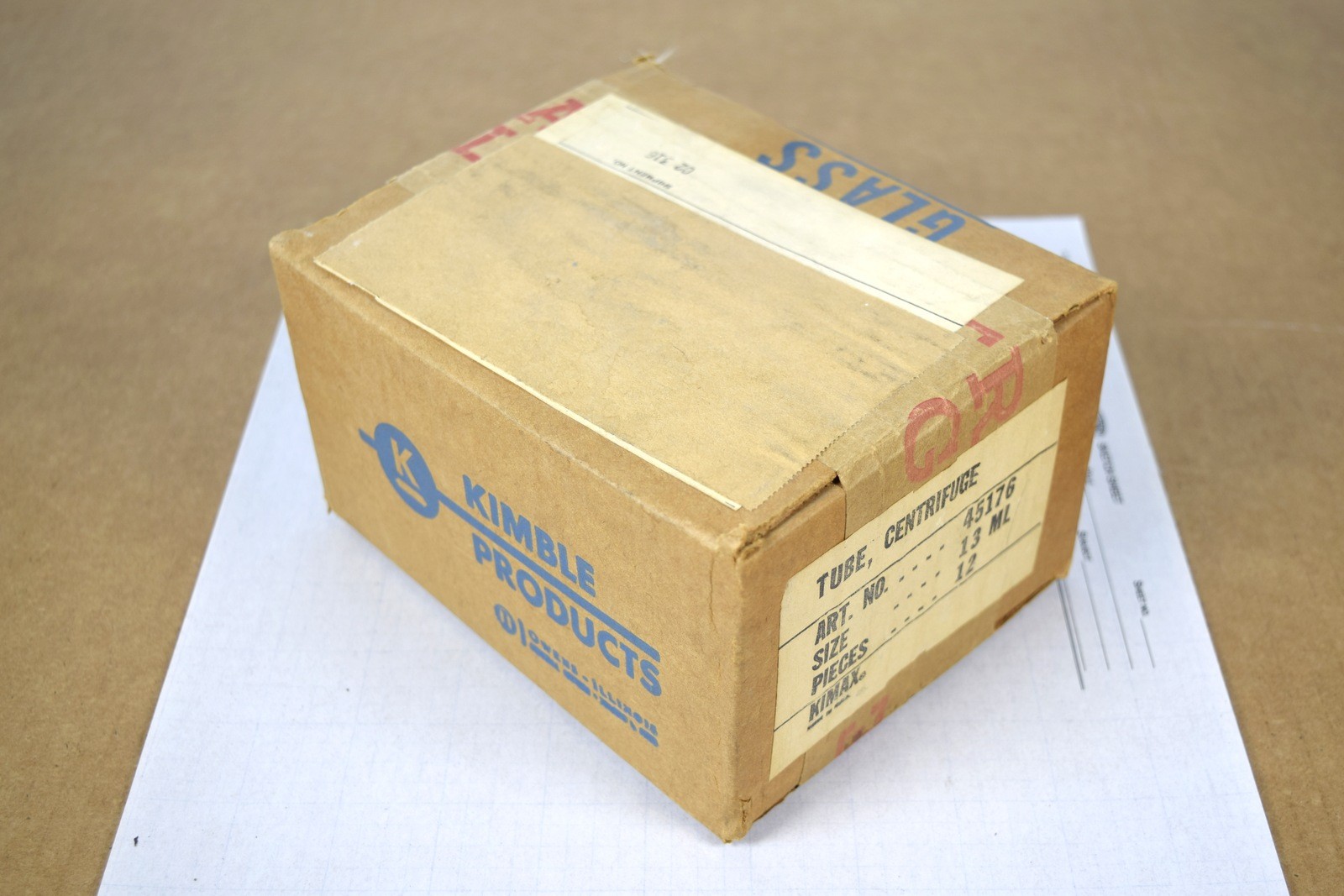 Vintage Kimble Kimax 45176 Centrifuge Tube 13mL SEALED Factory Box of 12 NOS Vintage Kimble Kimax 45176 Centrifuge Tube 13mL SEALED Factory Box of 12 NOS