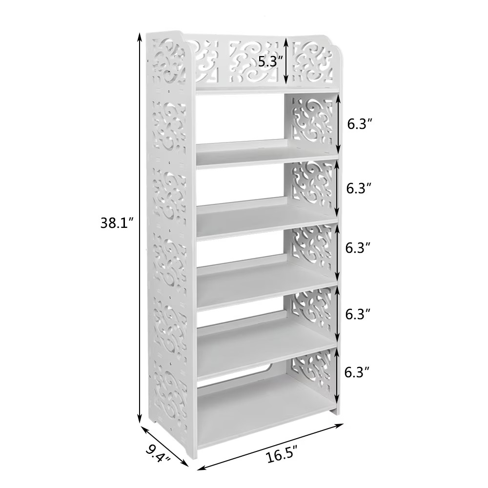 Wood Plastic Board Six Layer Carved Shoe Rack White A Model  Limited To Five Ord