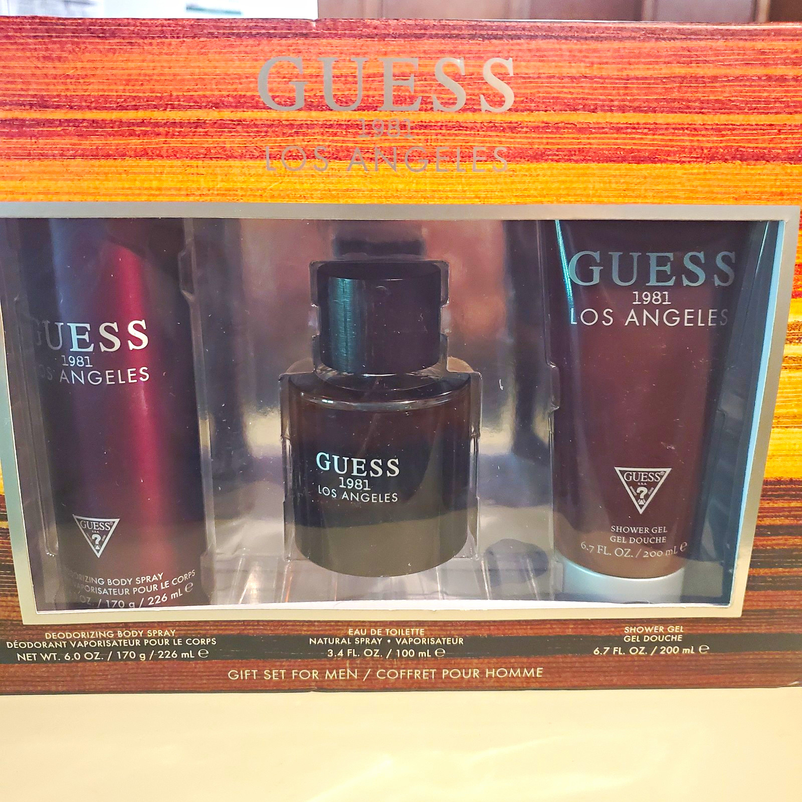GUESS Los Angeles Men\'s 3-Piece Gift Set 3.4 oz EDT Spray + Body Spray GUESS Los Angeles Men\'s 3-Piece Gift Set 3.4 oz EDT Spray + Body Spray