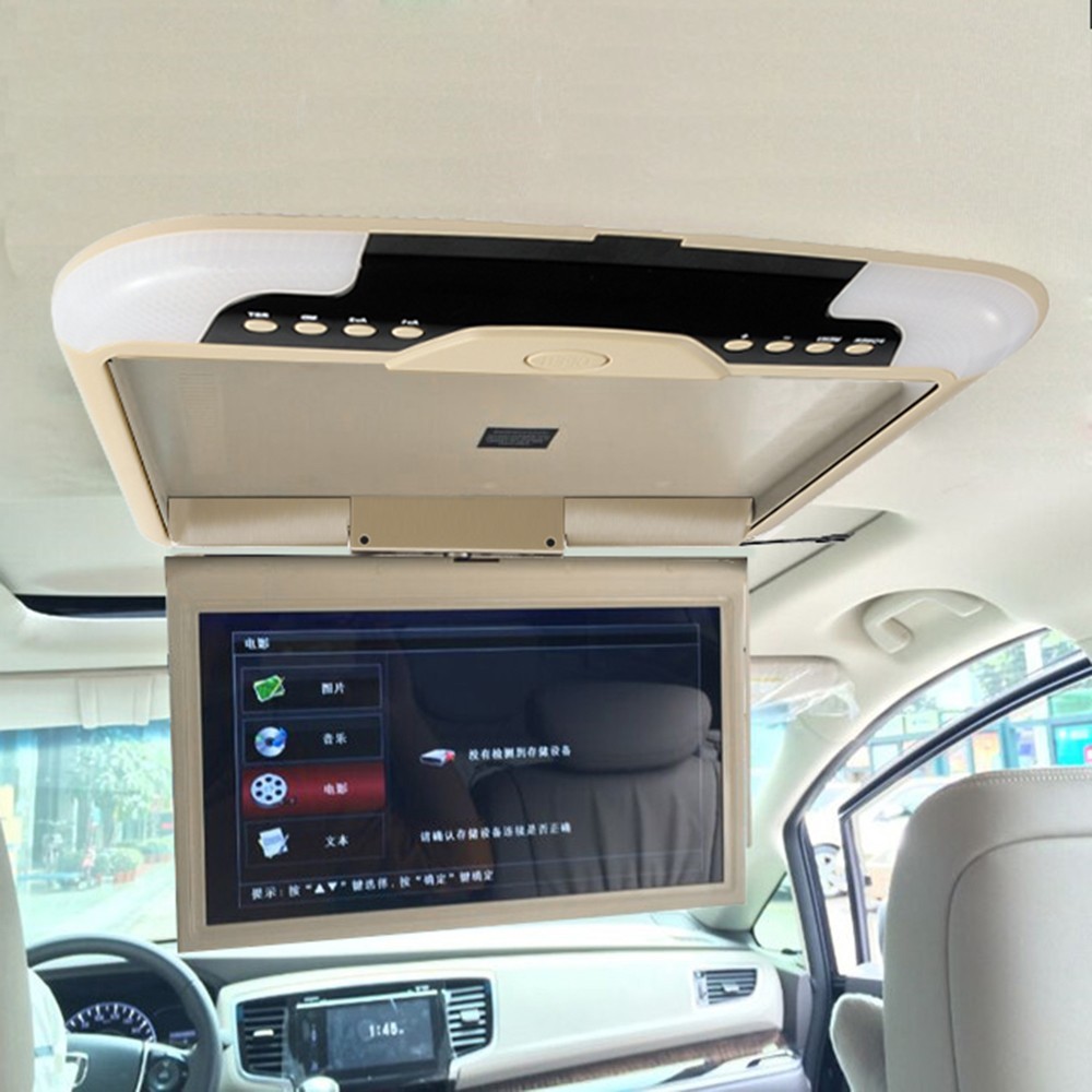 13inch Car Roof Monitor LCD TFT Overhead Flip Down Car Ceiling Screen Beige US