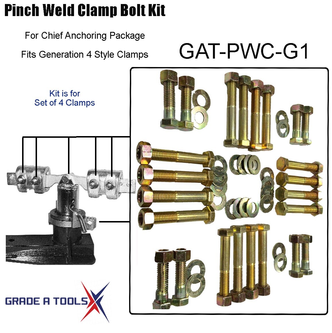Chief Pinch Weld Clamp Bolt Service Kit Generation 1 Chief Pinch Weld Clamp Bolt Service Kit Generation 1