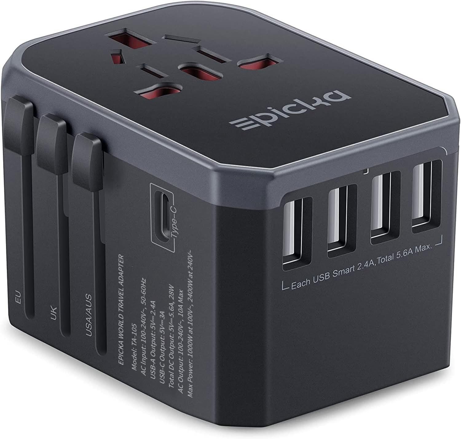 EPICKA Universal Travel Adapter, European Plug Adapter (Not a Grey EPICKA Universal Travel Adapter, European Plug Adapter (Not a Grey