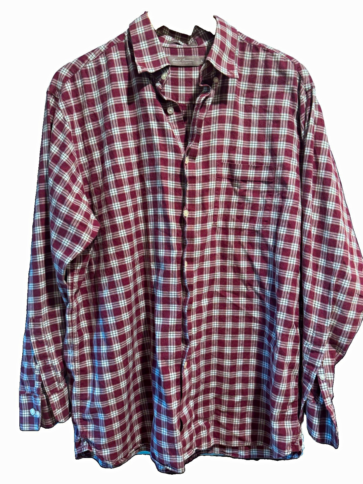 Daniel Cremieux Signature Collection L Plaid Burgundy Cotton Button-Up Daniel Cremieux Signature Collection L Plaid Burgundy Cotton Button-Up