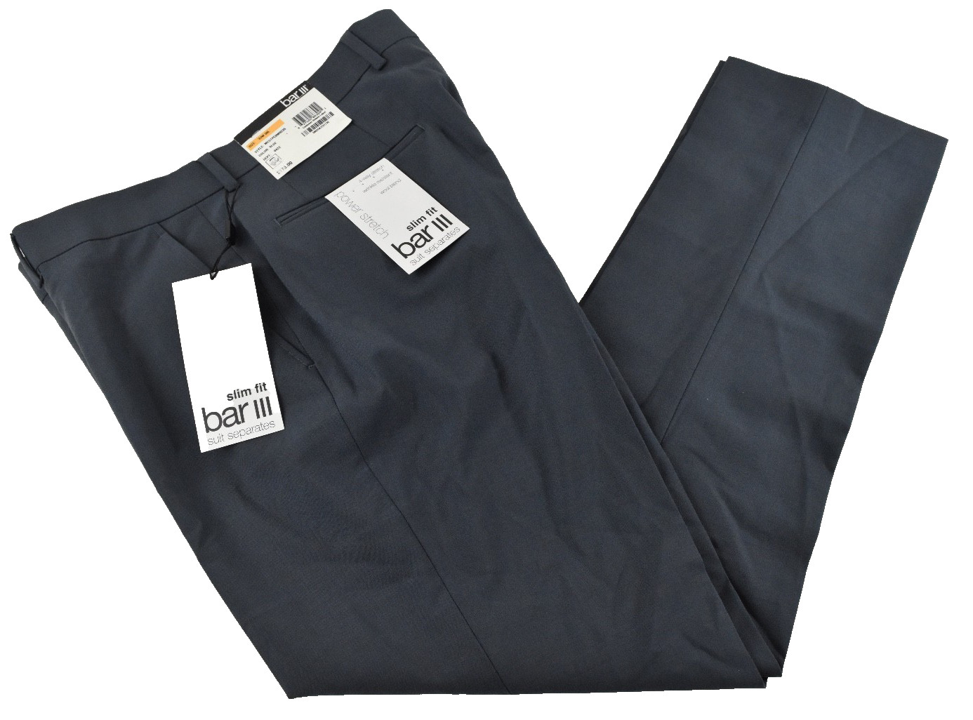Bar lll Mens Dress Pants New 33 x 30 Blue Flat Front Slim Fit Stretch Wool Blend Bar lll Mens Dress Pants New 33 x 30 Blue Flat Front Slim Fit Stretch Wool Blend