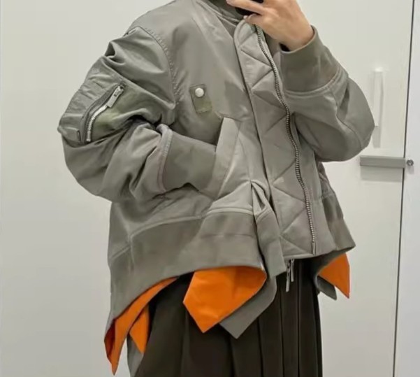2024AW Lady Sacai Luck Spliced Folded Irregular Ruffle Edge Jacket 2024AW Lady Sacai Luck Spliced Folded Irregular Ruffle Edge Jacket