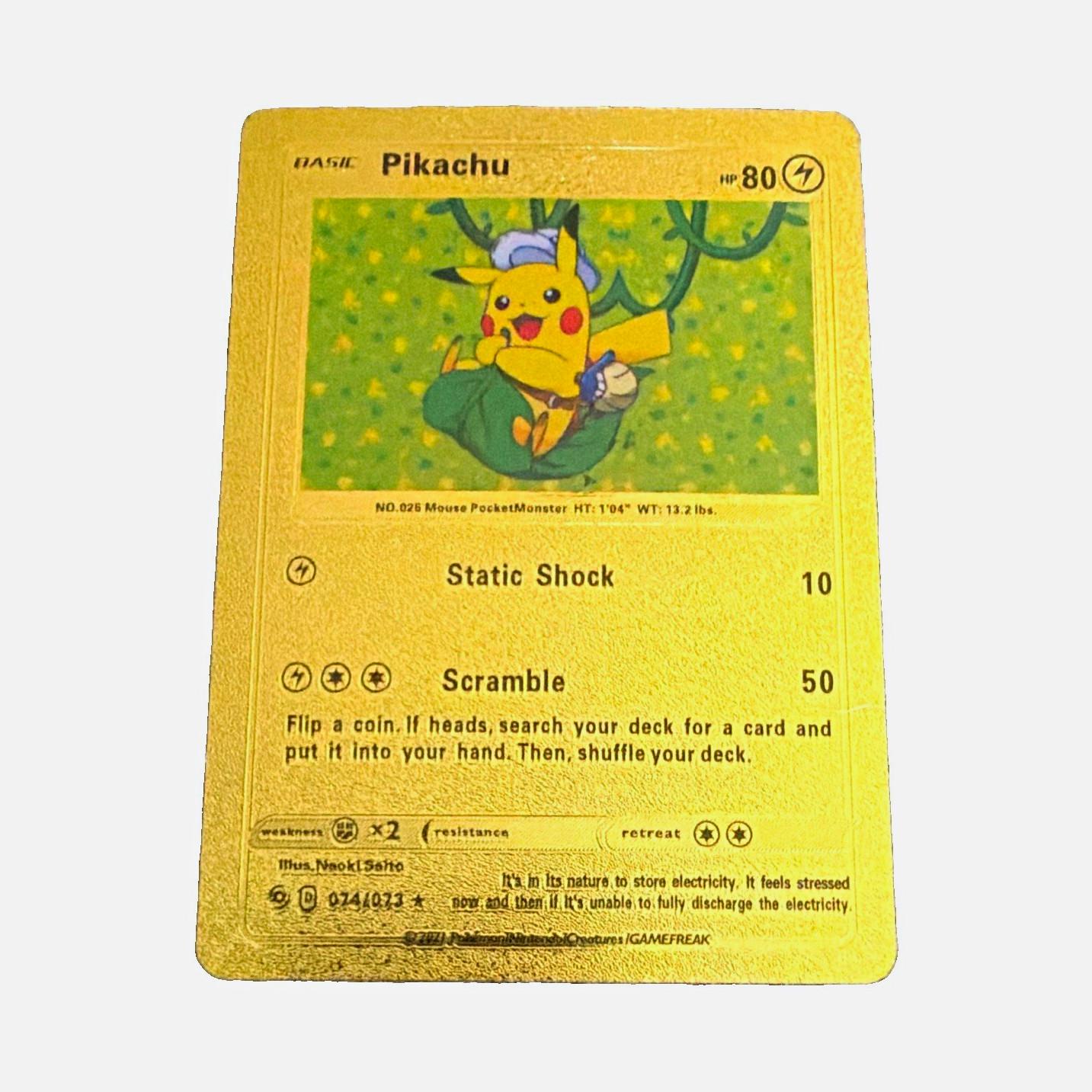 The Pokémon Company Pikachu 074/073 Crown Zenith Promo Holo Full Art Card 2023