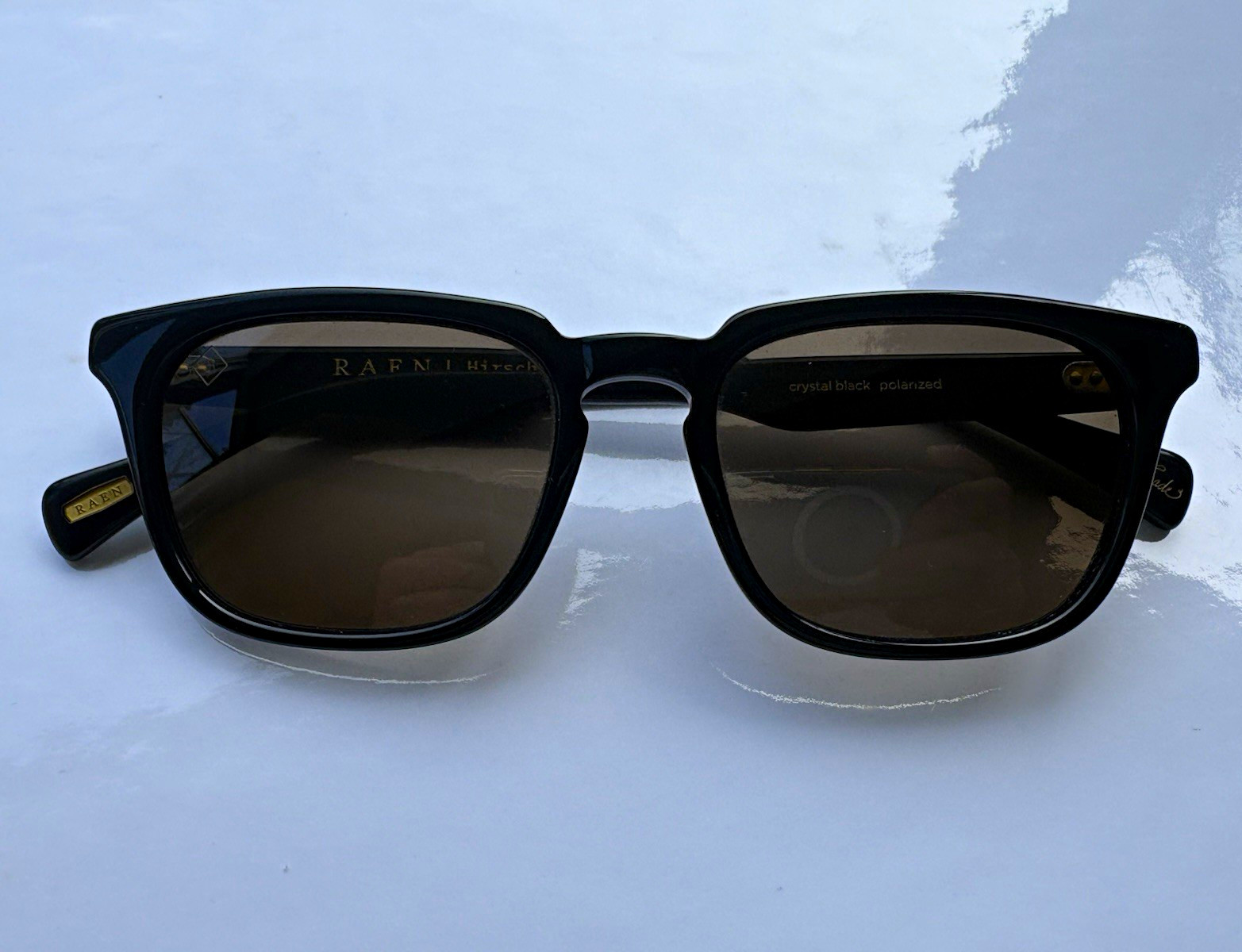 RAEN Hirsch Polarized Crystal Black with Smoke Brown Polarized Lenses 52-18-145 RAEN Hirsch Polarized Crystal Black with Smoke Brown Polarized Lenses 52-18-145
