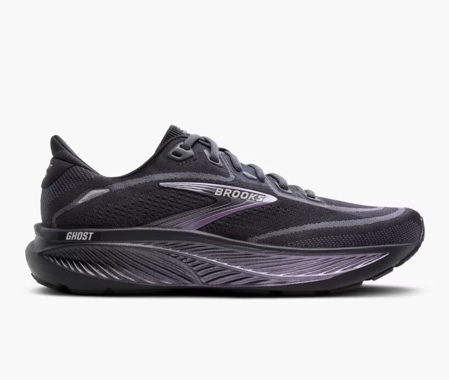 Brooks Ghost 18 Women's Running Shoes Ebony Folkstone Metallic Balanced Cushion