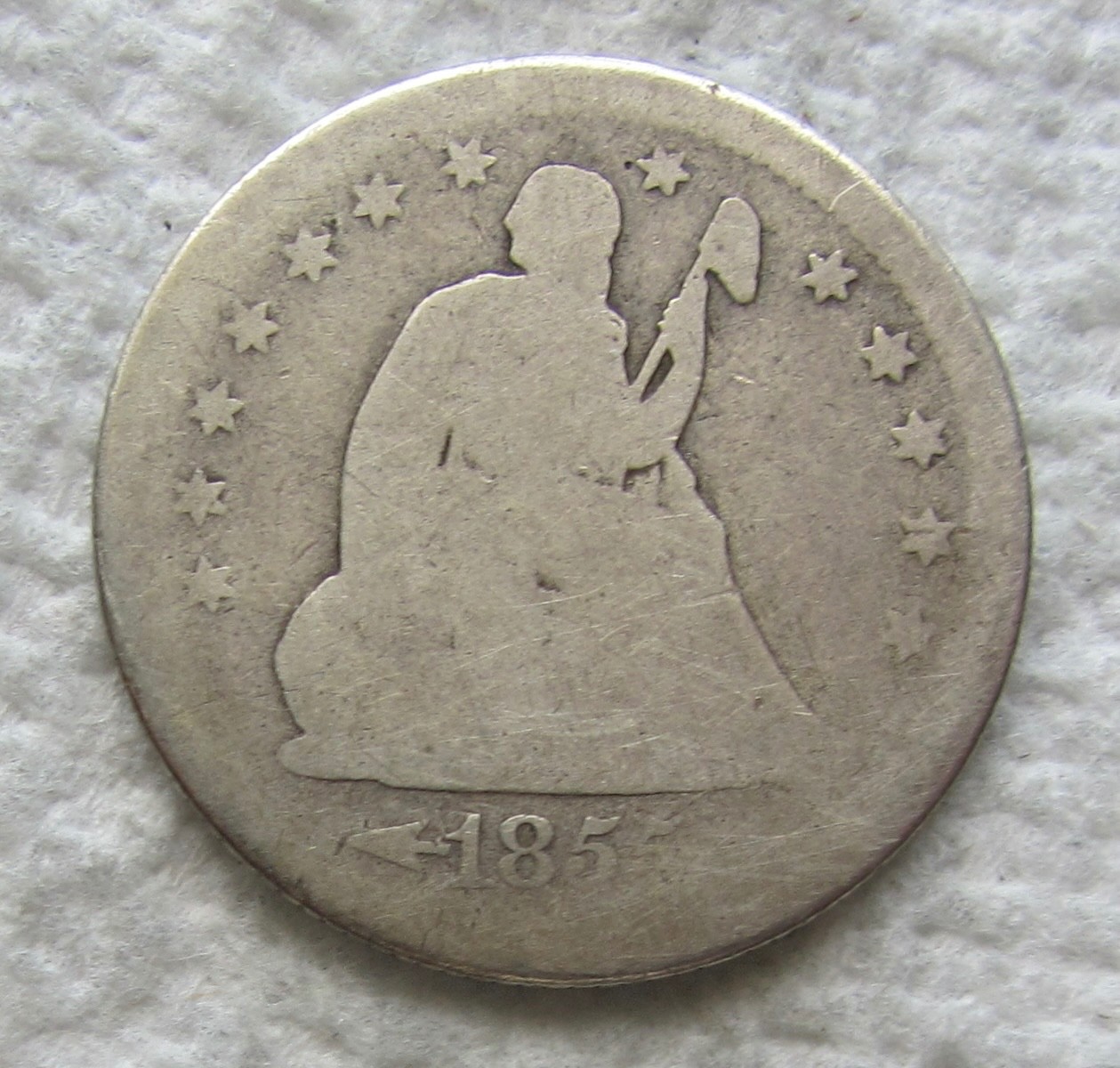 1855-S Seated Liberty Silver Quarter Rare Key Date San Francisco Mint Cleaned