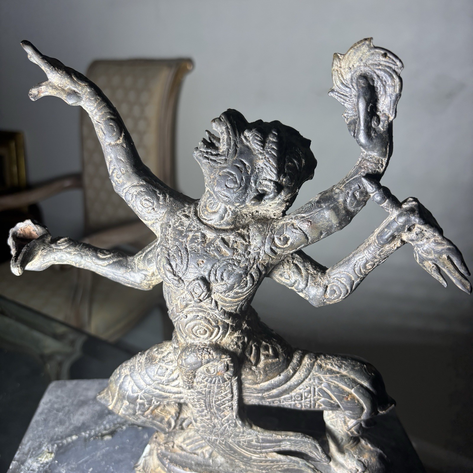 Antique Estate Bronze Hindu Hanuman