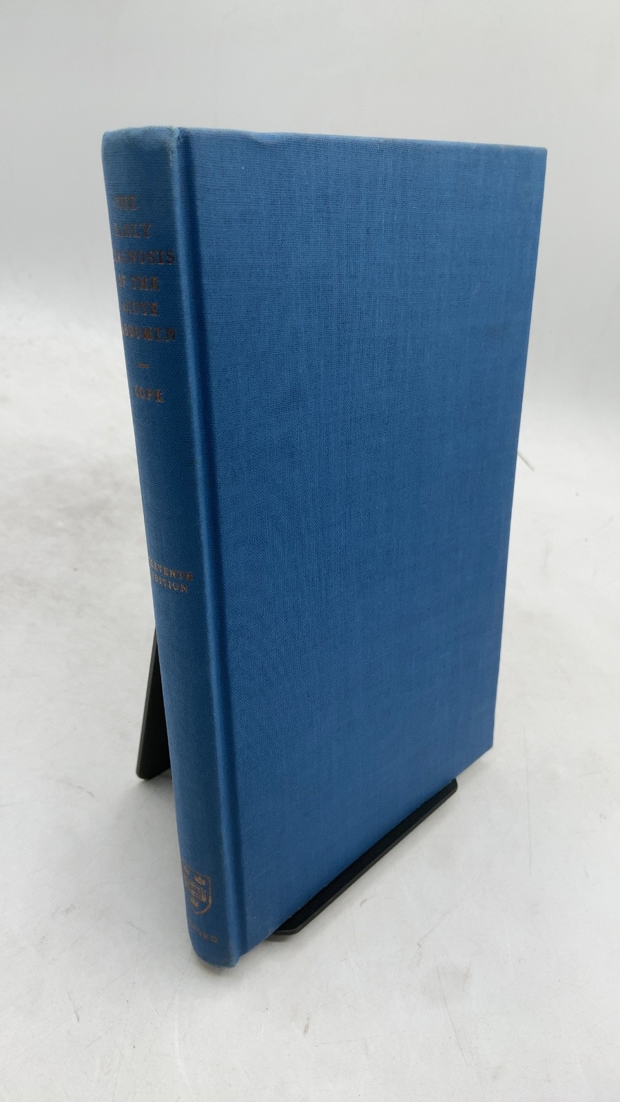 The Early Diagnosis of the Acute Abdomen Sir Zachary Cope Hardcover Eleventh ...