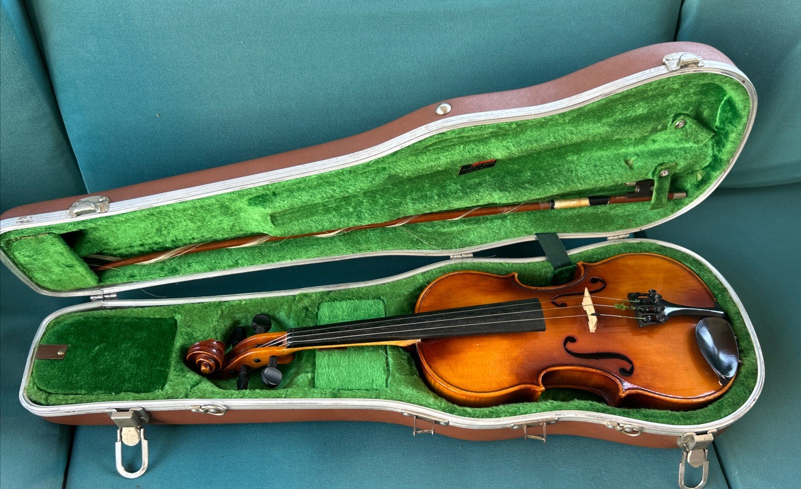Vtg Karl Meisel 6115 3/4 Violin No.26162 Stradivarius Copy W Germany Bow Case