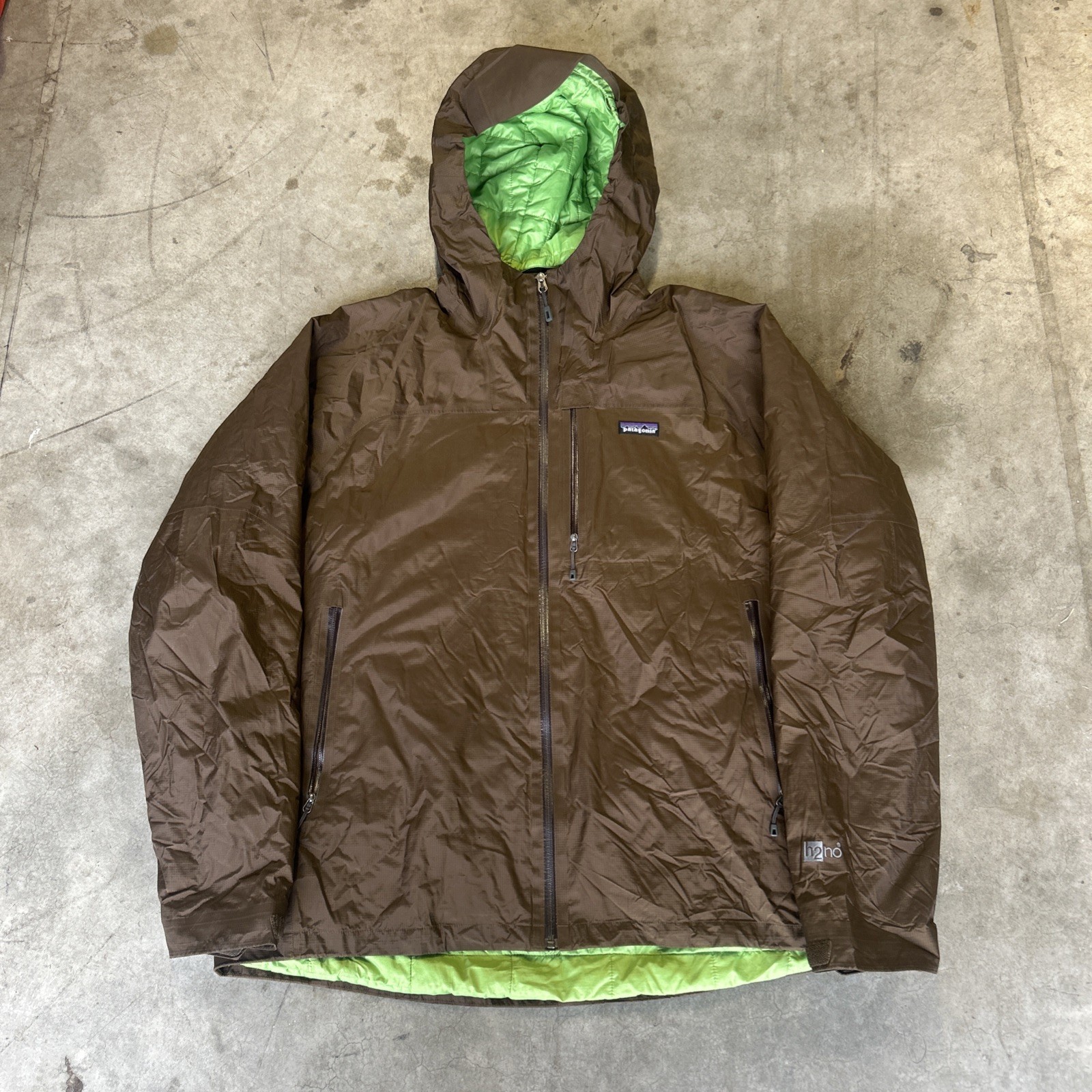 Patagonia Nano Storm H2no Jacket Men Size XXL Brown Ripstop PrimaLoft Hooded Zip