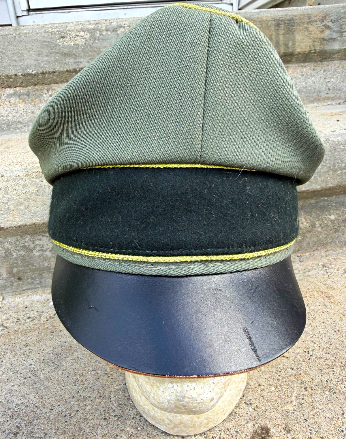Repro WW2 German general officer crusher visor cap trikot gabardine sz 58 Repro WW2 German general officer crusher visor cap trikot gabardine sz 58