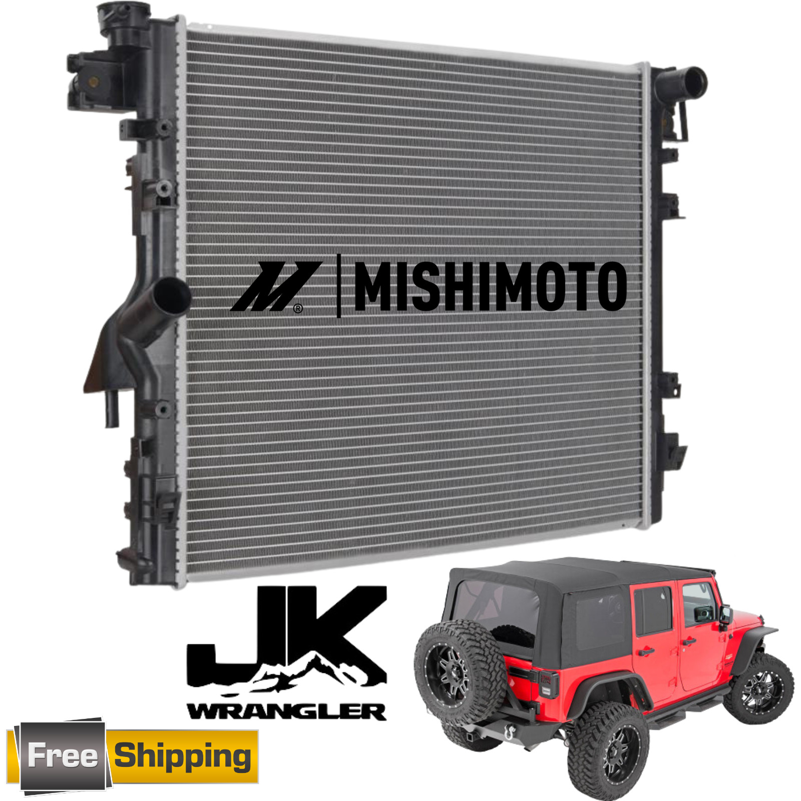 Mishimoto Replacement Radiator Direct Fit for 07-18 Jeep JK - Lifetime Warranty