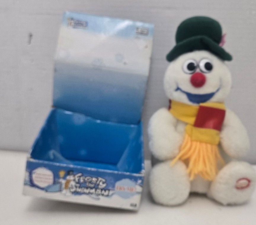 Vtg Gemmy Frosty The Snowman Animated Plush 2004 Green Hat READ Sing Dance