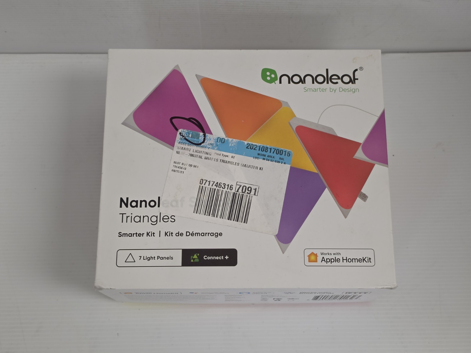 Nanoleaf Shapes Triangles Smarter Kit 7 Light Panels Multicolor NL47-7003TW-7PK