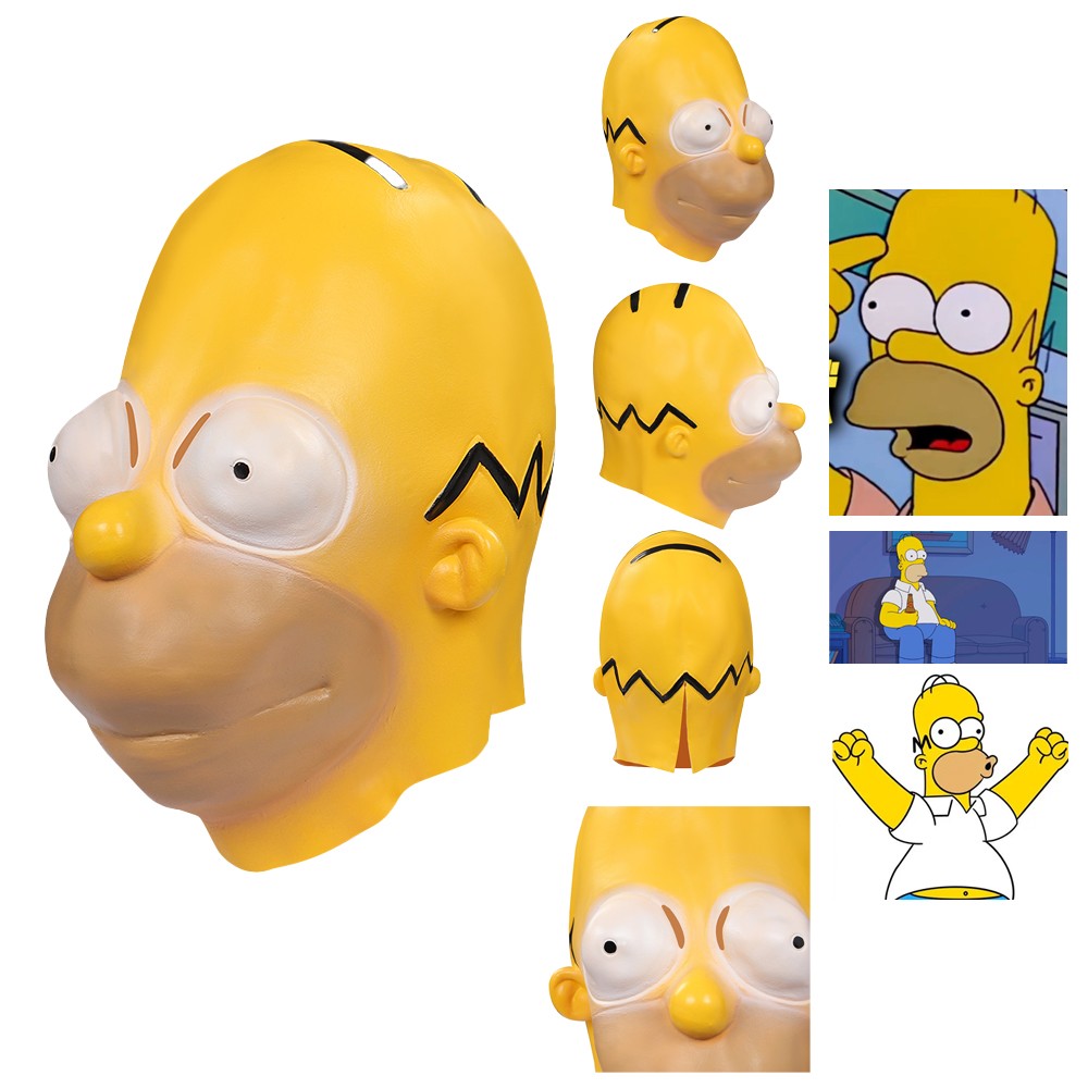 Homer Jay Simpson Mask Cosplay Latex Masks Helmet Masquerade Props Arrived 5 day