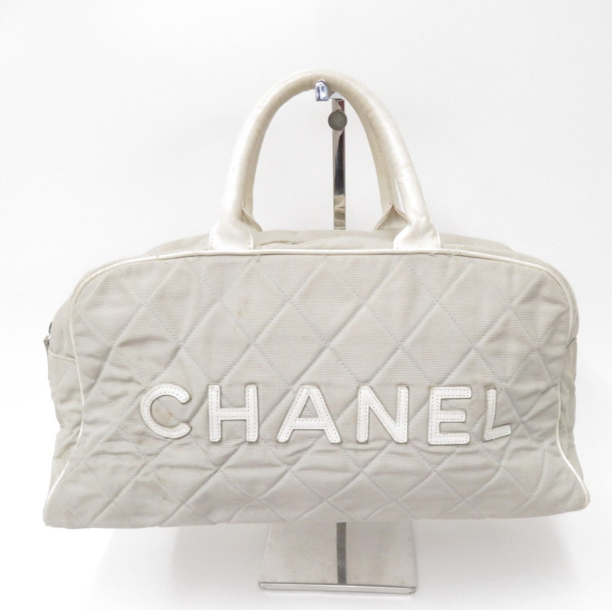 Auth CHANEL Sports Line Matelasse Nylon Boston Bag Handbag I#55531