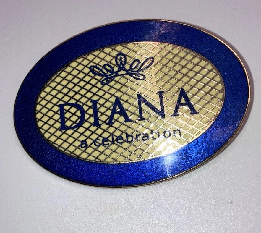 Rare Princess Diana A Celebration Exhibition Volunteer Enamel Gold Tone Brooch