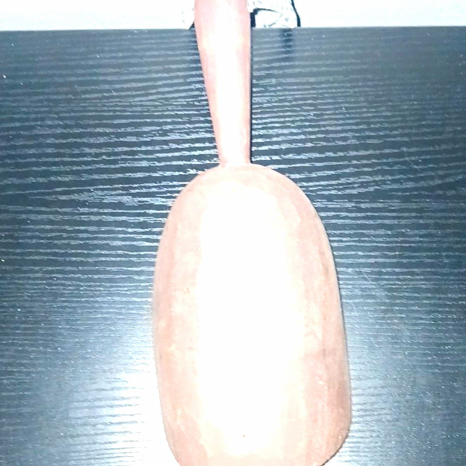 Primitive Style Wooden Scoop, Medium Brown Wood Tone, Brown Wooden Handle Primitive Style Wooden Scoop, Medium Brown Wood Tone, Brown Wooden Handle