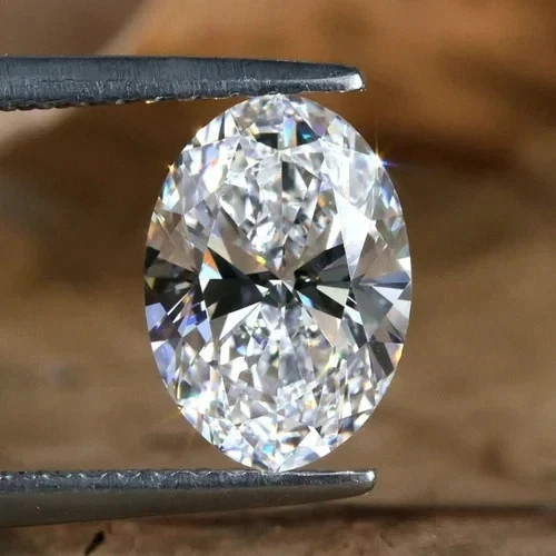 Loose 5.00 CT Oval Cut Lab Grown CVD Diamond Natural D Color VVS1 Certified