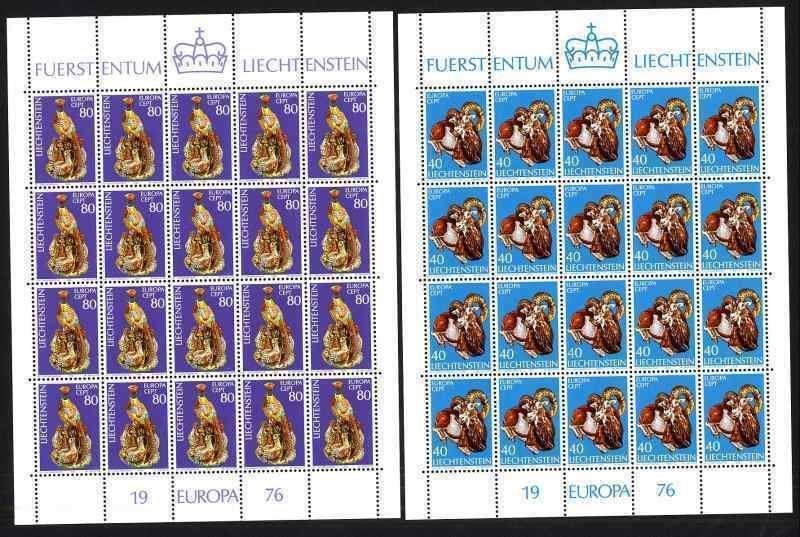 Liechtenstein 1976: Mi.-Nr.:642+43 Sheet